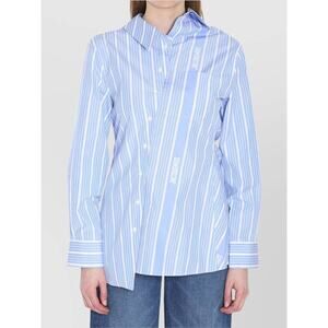 Jacquemus La Chemise Pablo Asymmetric Shirt in Blue Stripe 34 US 2